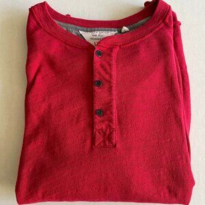 Rag & Bone Classic Henley Long Sleeve Shirt Men's XXL Red